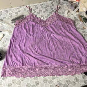 In Due Time Large Purple Floral Lace Camisole
